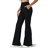 SUSORKEO High Waisted Tummy Control Flare Leggings for Women Black Thermal Bootcut Yoga Pants Casual Sweatpants with Pockets