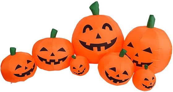 7.2 FT Largo de Halloween inflables 7 Calabazas con Construir-en el LED