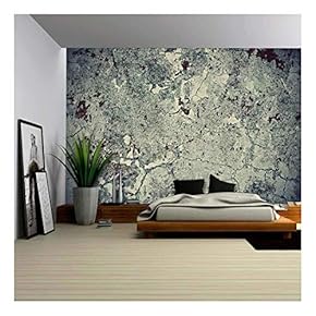 Grunge Wall Texture Background. Paint Cracking Off Dark Wall with Rust Underneath. - Removable Wall Mural | Self-Adhesive Large Wallpaper - 66x96 inches