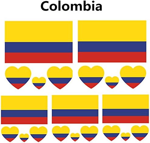 2018 World Cup FIFA National Banner Flags Tattoo Temporary Football Sports Soccer Fans Watching Game Face Body Sticker Colombia