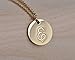 HUAN XUN Stainless Steel Handwritting Initial Round Disc Necklace E