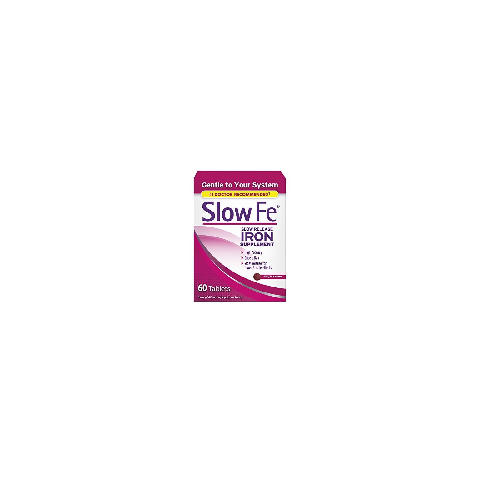 Slow Fe 45mg Iron Supplement for Iron Deficiency, Slow Release, High