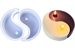 SUXGUMOE 2 Pcs Tai Chi Yin Yang Candle Silicone Molds, 3D Candle Mold for Candle Making, Epoxy Resin Moulds for DIY Art Crafts Chocolate Fondant Beeswax Scented Soap Making Home Decor…