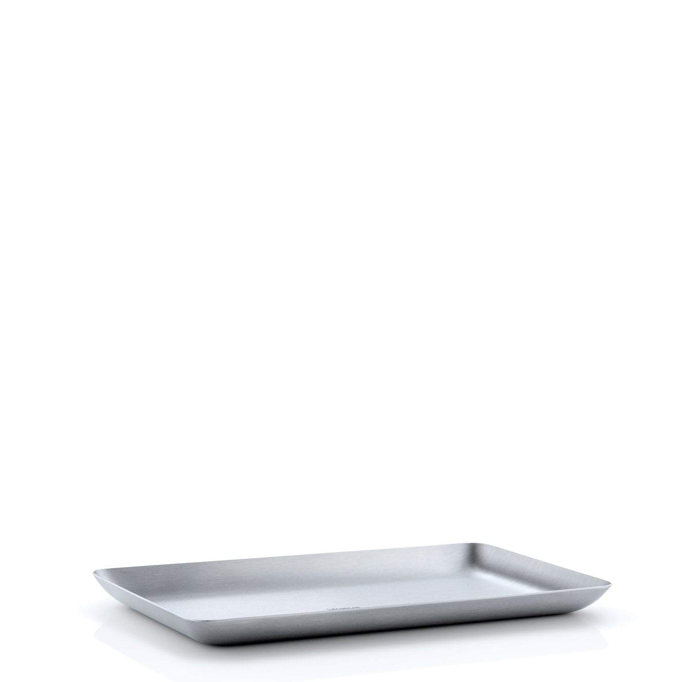 blomus "BASIC Matt Brushed Tray, Stainless Steel, 13 x 22 cm, Silver