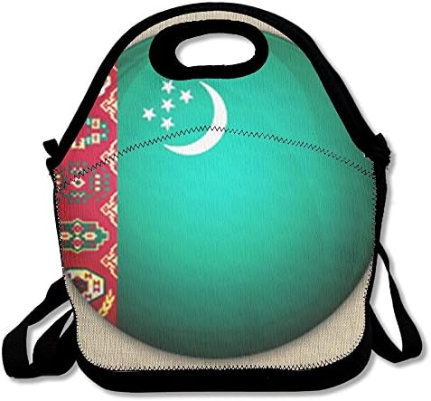 Flag Of Turkmenistan Unisex Gourmet Insulating Lunch Tote Detachable Adjustable Shoulder Strap Reusable Picnic Lunch Bags Boxes For Men Women Adults Kids Toddler