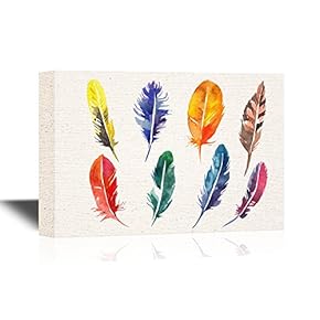 Eight Colorful Feathers