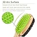 Dog Bath Massage Brush for Dog Cat Shower Grooming, Double Sided Silicone Pin Bristle Bamboo Comb Remove Loose Dirt Shedding Hair for Short Medium Long Hair Pet