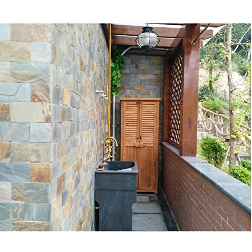 ZHOUAICHENG Gartenschrank Gartengarten Rasenschrank Antiseptisches Holz Asphaltdach Wetterbeständig Mehrschichtiger… – Bild 8