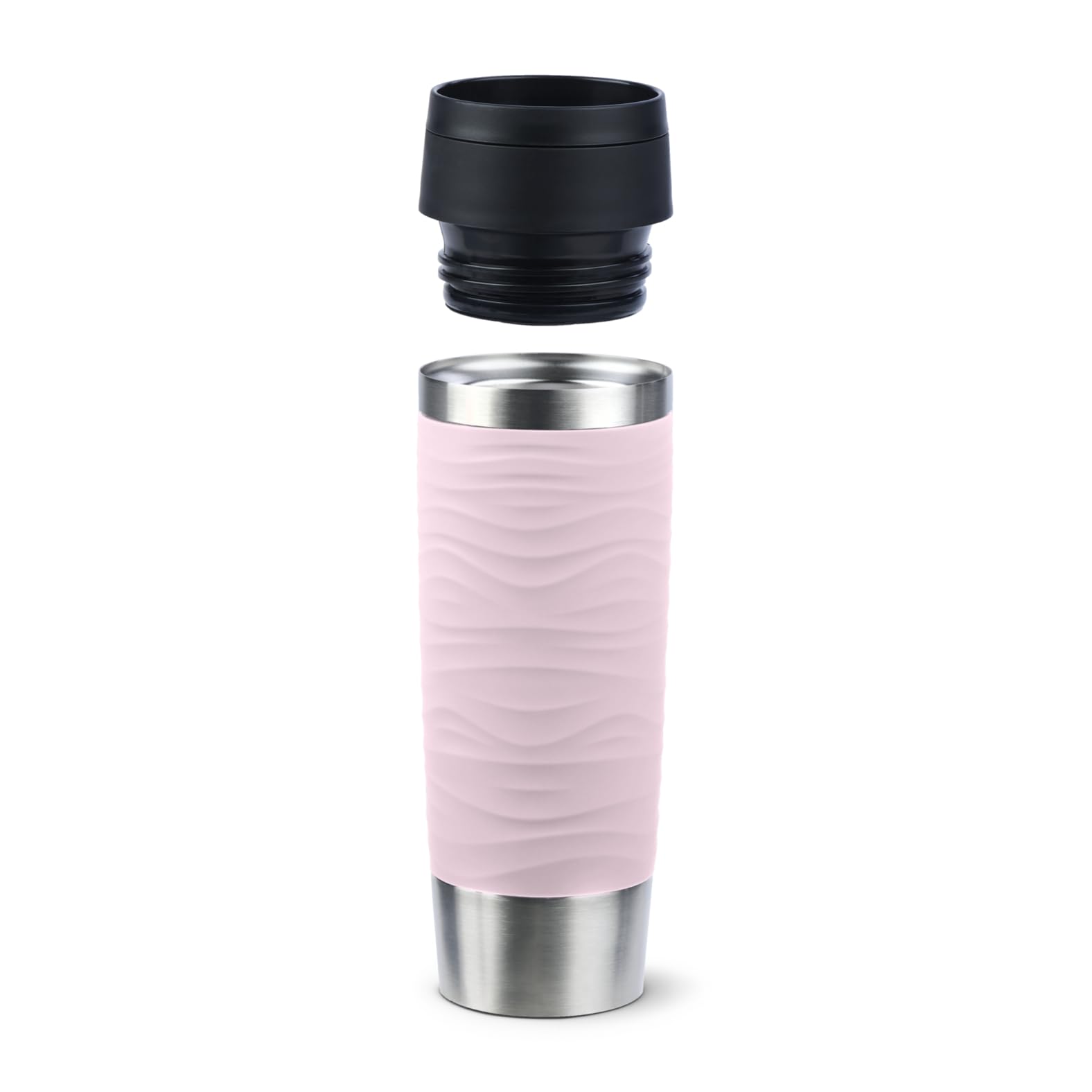 Emsa N20227 Travel Mug Wave Isolierbecher 0,5 Liter, neuer Komfort-Schraubverschluss, Edelstahl, 6h heiß und 12h kühl, 100% dicht, spülmaschinenfest, 360°-Trinköffnung, Pastellrosa 6