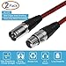 FURUI XLR Cable 6ft 2Pack Male to Female, Microphone XLR Cable 3 Pin Nylon Braided Balanced XLR Cable Mic DMX Cable Patch Cords with Oxygen-Free Copper Conductors