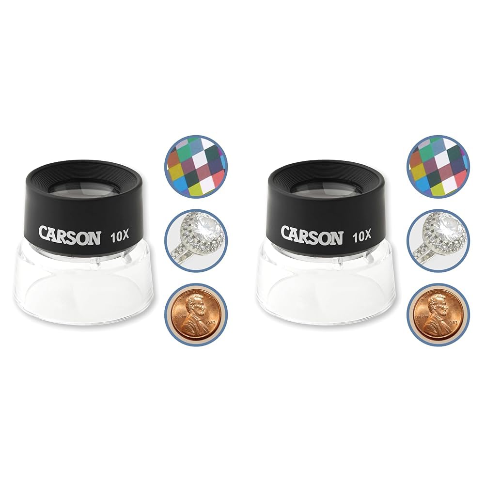 Carson LL-10 10x LumiLoupe Stand Magnifier Loupe (Pack of 2)