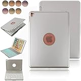 iPad Pro 9.7 Keyboard Case,Dingrich 7 Color LED Backlit Premium Protective Aluminum Bluetooth Keyboard Case Cover for iPad Pro 9.7 inch with Stylus+Screen Protector (Silver)
