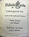 100% Cotton Premium Broadcloth Fabric, 60-Inch, White, 10 Yards Bolt by Fabricgenie