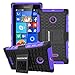 PASONOMI Lumia 435 Case, Heavy Duty Hybrid Armor Case Cover with Soft Inner Skin and Kickstand for Microsoft Nokia Lumia 435 (Armor Series Purple)