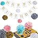 Blue 'N Blum Tissue Paper Pom Poms Decorations - Paper Flower - Party Decoration - Banner Happy Birthday for Party - Baby Shower - (12 pcs 12