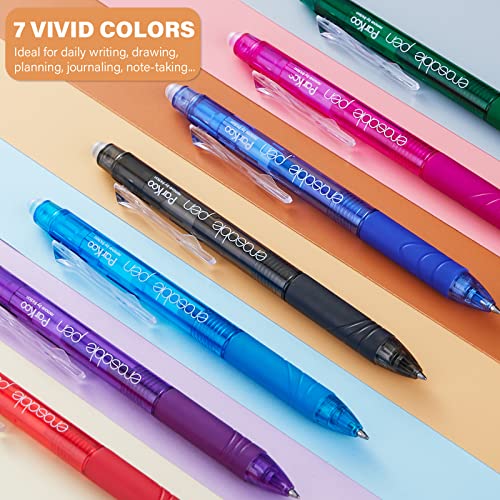 ParKoo Retractable Erasable Gel Pens Clicker, Fine Point, No Need for