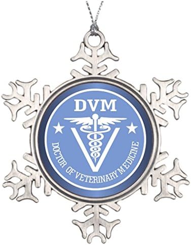 Personalised Christmas Tree Decoration Caduceus DVM 2 Photo Frame Snowflake Ornament
