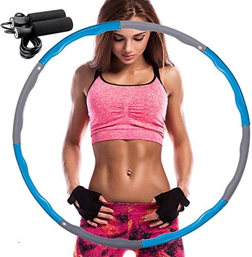 REDSEASONS Hula Hoop for Adults，Lose Weight Fast by Fun Way to Workout,Easy to Spin, Premium Quality and Soft Padding Hula Hoop，with Free Accessory Skipping Rope (Blue)