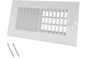 HOWEALL 8 x 4 Inch [Duct Opening] Air Vent Covers for Wall or Ceiling - High Airflow 2 Way Steel Ventilation - Adjustable Wall/Ceiling Register, 9-3/4 Inch x 5-3/4 Inch [Overall Dimensions]