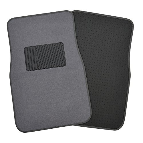 BDK MT-100-MG Classic Carpet Mats for Car SUV Van & Truck-Universal Fit Front & Rear Floor Protection with Heelpad (Medium Gray)