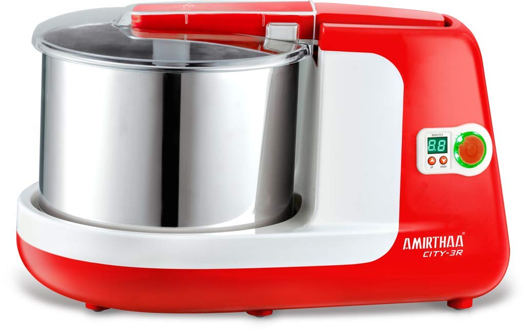 Amirthaa City-3R 2.5 L Wet Grinder (Tomato Red and White)
