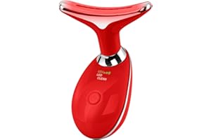 Doset Red-Light-Therapy-for-Face and Neck, Anti 𝖶rinkles Facial Massager for Face and Neck, Face 𝖲 culpting Tool with 7 Color, at-Home Face Tool for Skin Care (Red)