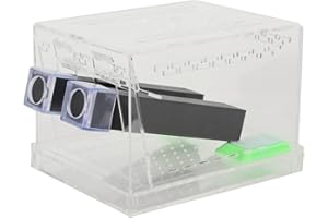 Acrylic Feeding Box Reptile Breeding Box Transparent Feeding Box with Tubes Cockroach Care Kit Cricket Keeper