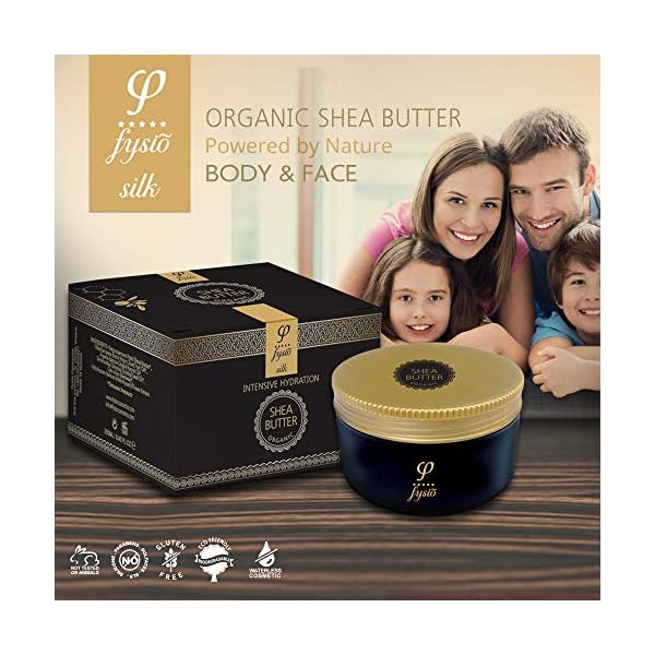 Fysio Organic Shea Butter Natural Body Moisturiser with Olive Oil, Beeswax, Argan Oil 250ml