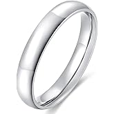 Dmond wind 4mm 6mm Stainless Steel Ring Plain Dome High Polished Wedding Band Comfort Fit Size 4-12