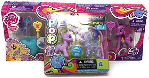 Horse Toy Gift Bundle with My Little Pony Fluttershy and Sea Breeze Pack and Twilight Shimmer and Sunset Breezie Combination with MLP POP Starter Kit (3 Items)