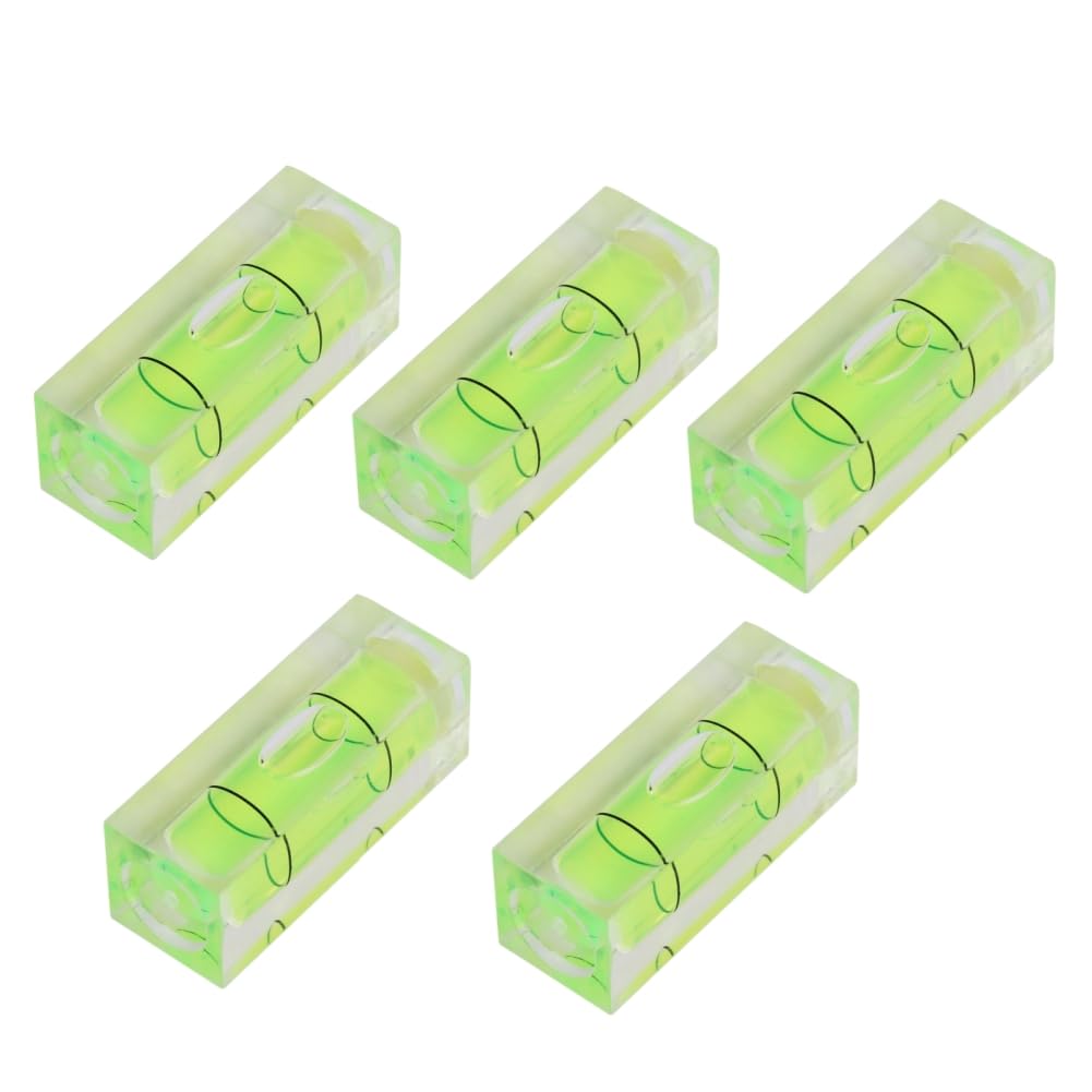 Square Spirit Level - 5Pcs 15 * 15 * 40MM Mini Bubble Levels Stick-on Round Bubbles Measuring Instruments Layout Tools