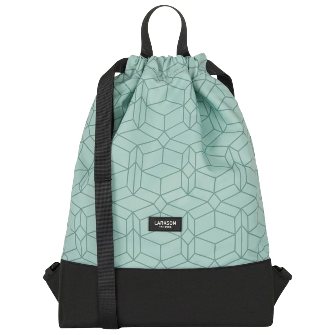 LARKSON Drawstring Bag Women & Men Pink Mint Green - No 7 - Gym Bag for Girls & Boys - Sports Sack with Inside Pocket - Water-Repellent — image 1