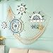 Decorative Fish Net White Yagote Mediterranean Style Nautical Decorative Fishing Net with Shells for Home Party Room Decoration 1.5 X 2meter White