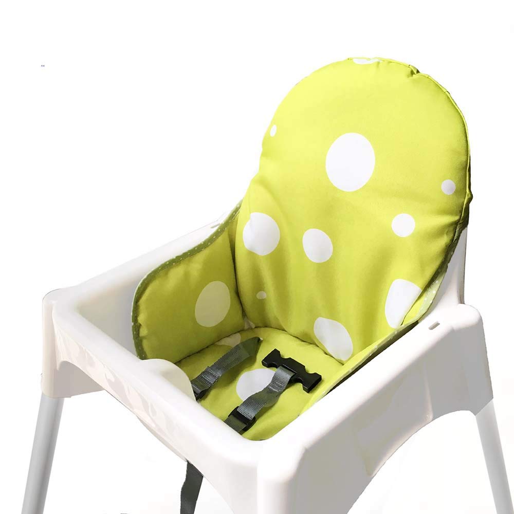 ZARPMA Seat Covers Cushion for Ikea Antilop Highchair,Washable Foldable Baby Highchair Cushion Cotton Padded Insert for Ikea Child Chair (Green)