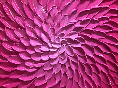 Amei Art Paintings, 24X24 Inch Paintings Oil Hand Painting 3D Hand-Painted On Canvas Abstract Artwork Art Wood Inside Framed Hanging Wall Decoration Abstract Painting (Rose)
