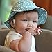 Toddler Sun Hat with Chin Strap, Drawstring Adjust Head Size, Breathable 50+ UPF (M: 9m - 3Y, Mint Flower)