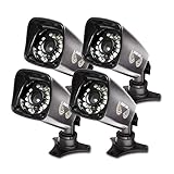 Night Owl Security CAM-4PK-724 Bullet High Resolution 700 TVL Cameras with 75' Night Vision, 4 Pack (Black)