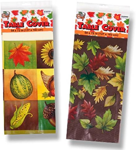 Grateful Gifts Assorted Thanksgiving Printed Tablecloths - 3 Pack