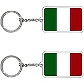 FHZJKJX Italy Flag Keychain Italian Key Ring-(2 Pack Italy)