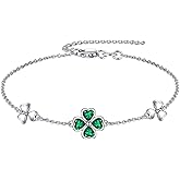 YAFEINI Amethyst/Clover/Starfish/Star Bracelet 925 Sterling Silver Purple Bracelet Heart Birthstone Irish Shamrock Jewelry Gifts for Women