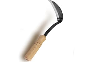 Elegital Kana Hoe 217 Japanese Garden Tool - Hand Hoe/Sickle is Perfect for Weeding and Cultivating. The Blade Edge is Very S
