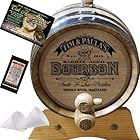 2 Liter Personalized American Oak Bourbon Aging Barrel (102) - Custom Engraved Barrel From Skeeter's Reserve Outlaw Gear - MADE BY American Oak Barrel - (Natural Oak, Black Hoops)