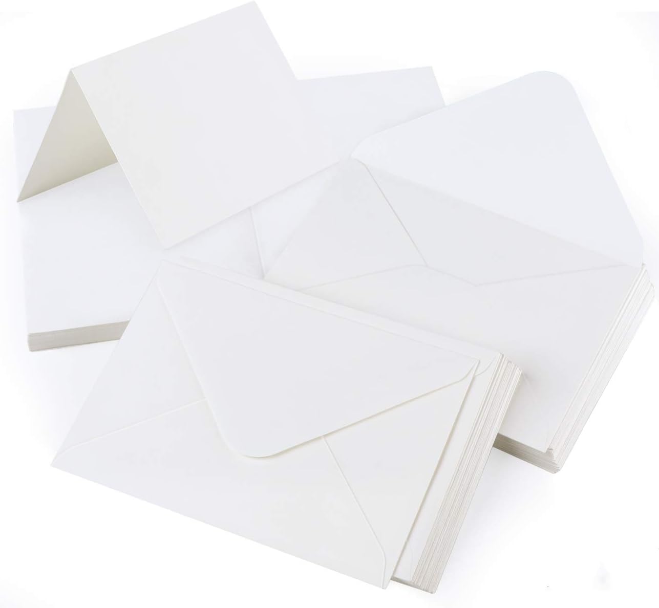 Mocraft 60 Blank Cards and Envelopes White Invitation Envelopes with Folding Plain Cards for Making Wedding Invitations Birthday