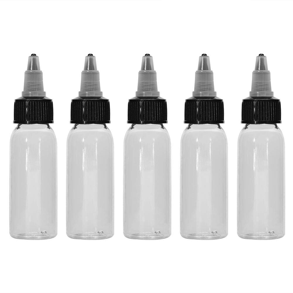 Tattoo Ink Bottle Empty Tattoo Bottle Plastic Tattoo Ink Bottle 30ml New White Screw Empty Plastic Tattoo Ink Pigment Makeup Transparent Bottle Suitable for Tattoo Artists(5PCS)
