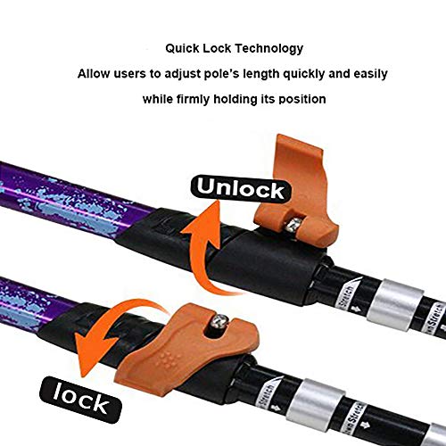 Vovoly Trekking Poles, Walking Trail Sticks with Foam Grip, Adjustable Lightweight Anti-Shock for Hiking, Walking, Traveling, Backpacking (2 Pack)
