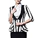 Ashlen Womens Fashion Classic Black & White Striped Peplum Fitted Blazer Jacket
