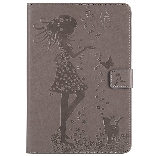 iPad Mini 2 Mini 3 Case, LittleMax(TM) Lightweight PU Leather Flip Stand Embossed Bird & Butterfly & Girl Case Smart Cover with Auto Wake/Sleep for Apple iPad Mini 3/2/1 -#3 Gray - Thumbnail 2