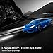 CougarMotor 9007 (High/Low) 80W LED Headlight Bulbs All-in-One Conversion Kit,7200 Lumen (6000K Cool White)