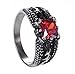 BodyJ4You Men's Cast Ring Stainless Steel Gothic Dragon Claw Design with Red Crystal