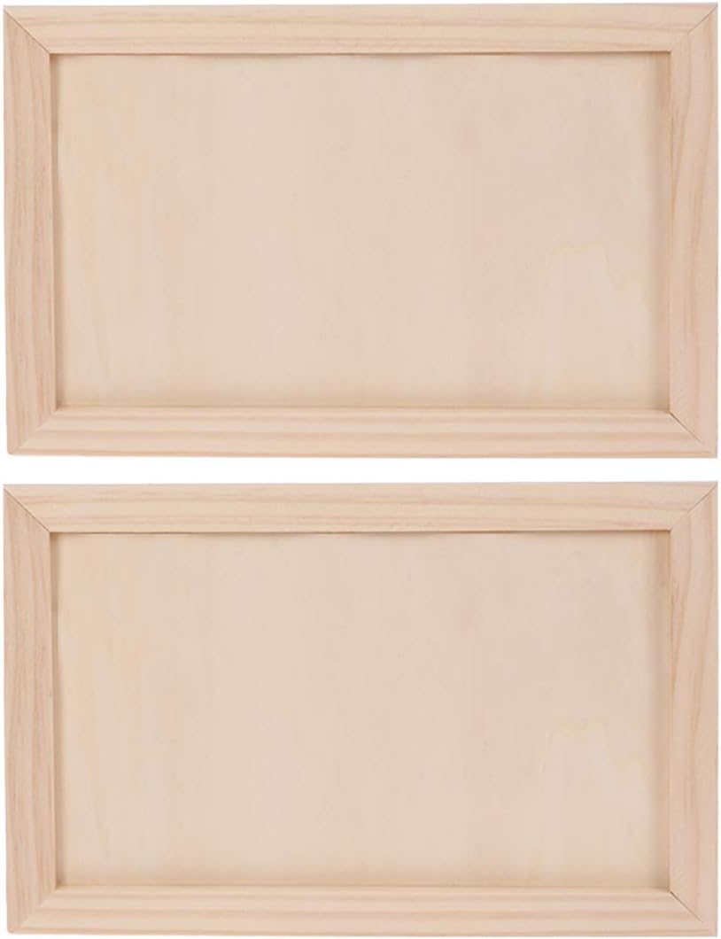Healifty 2Pcs Wooden Painting Board Unfinished Wood Canvas Cradled